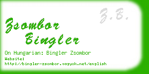 zsombor bingler business card